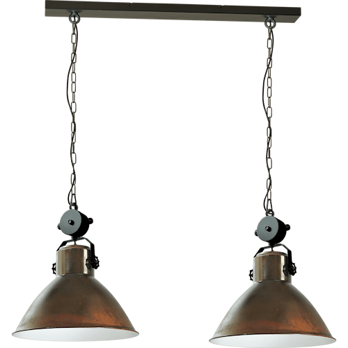 Industriële hanglamp Model 11 roest 2-lichts