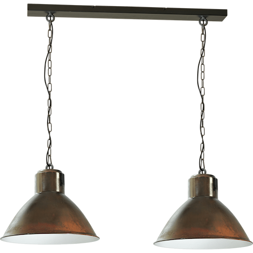 Industriële hanglamp Model 11 roest 2-lichts