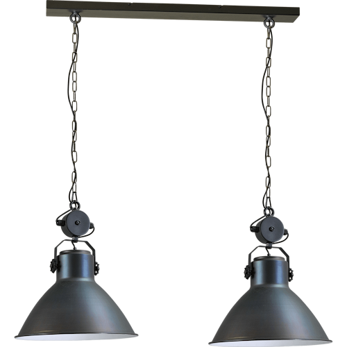 Industriële hanglamp Model 11 gun metal 2-lichts
