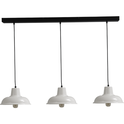 Industriële hanglamp di Panna wit 3-lichts Ø26cm