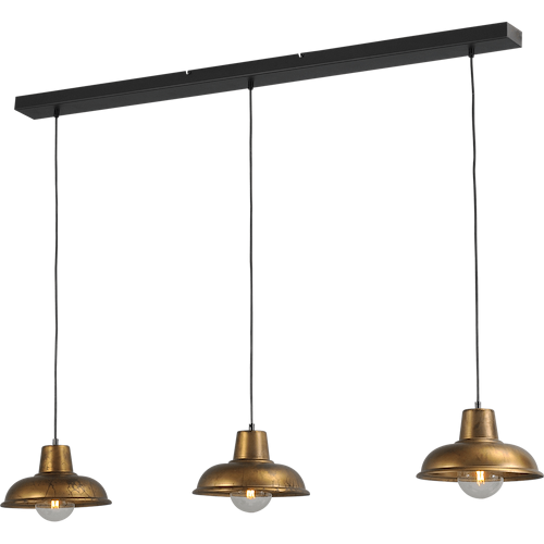 Industriële hanglamp di Panna  antiek messing 3-lichts Ø26cm