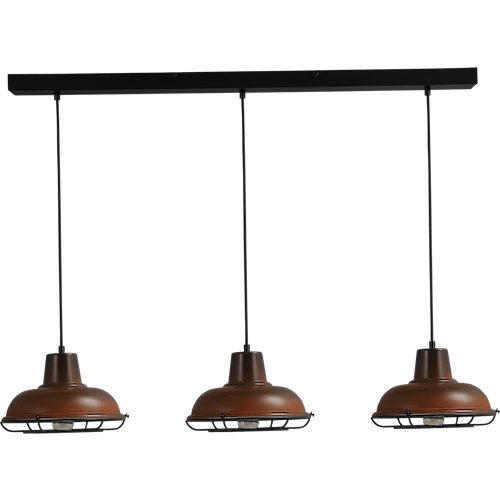 Industriële hanglamp di Panna  roest 3-lichts Ø26cm