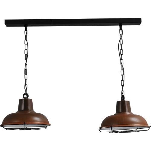 Industriële hanglamp di Panna 2-lichts roest Ø36cm