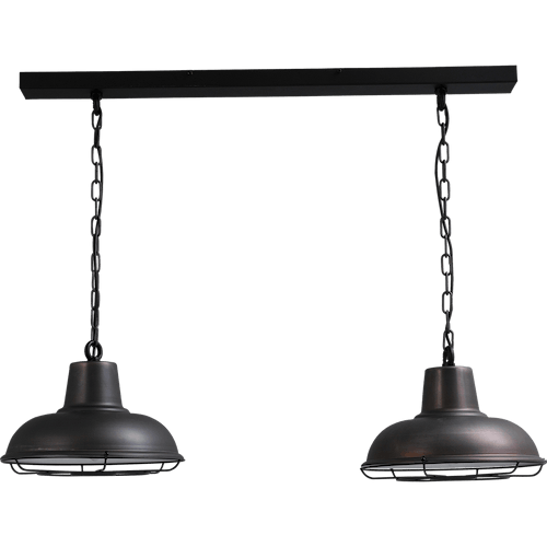 Industriële hanglamp di Panna 2-lichts gunmetal Ø36cm