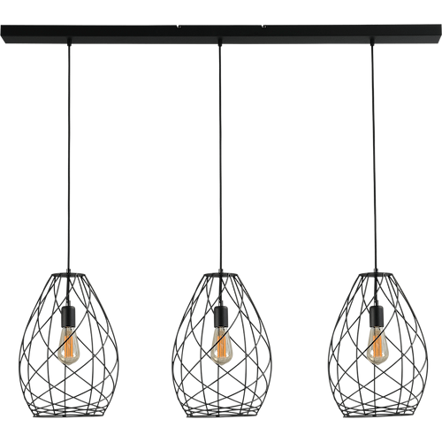 Hanglamp Cesto Ø30x41cm zwart structuur 3x E27