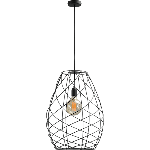 Hanglamp Cesto Ø42x58cm zwart structuur