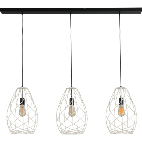 Hanglamp Cesto Ø30x41cm wit structuur 3x E27