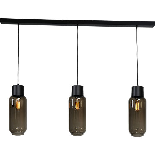 Hanglamp "Lett" zwart 3-lichts beam 130x8