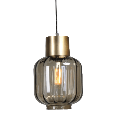 Hanglamp "Lett Rib" zwart/mat goud