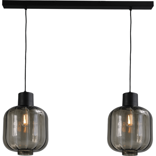 Hanglamp "Lett Rib" zwart 2-lichts beam 100x8cm
