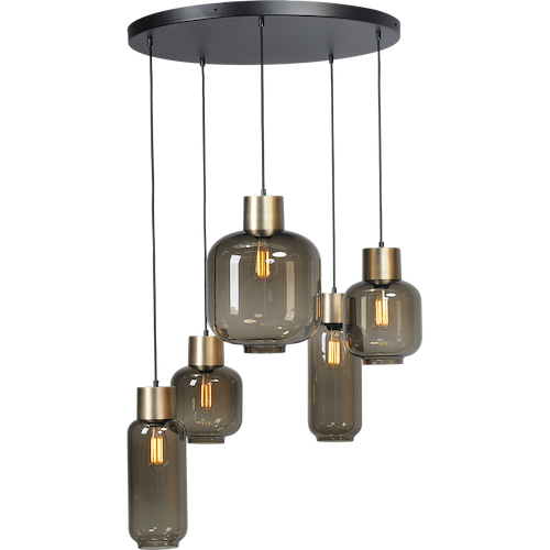 Hanglamp "Lett" mat goud 5-lichts Ø50cm