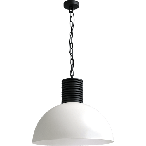 Industriële hanglamp Larino Ø50cm wit buitenkant