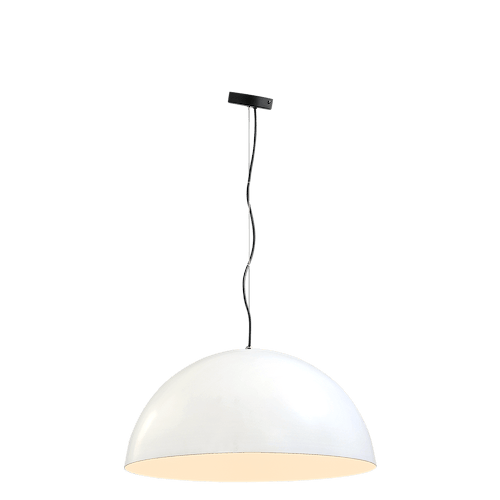 Industriële hanglamp Larino Ø50cm wit buitenkant E27