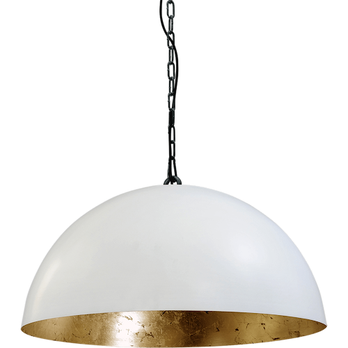 Industriële hanglamp Larino Ø50cm wit buitenkant