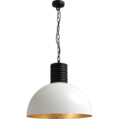 Industriële hanglamp Larino Ø50cm wit buitenkant E27