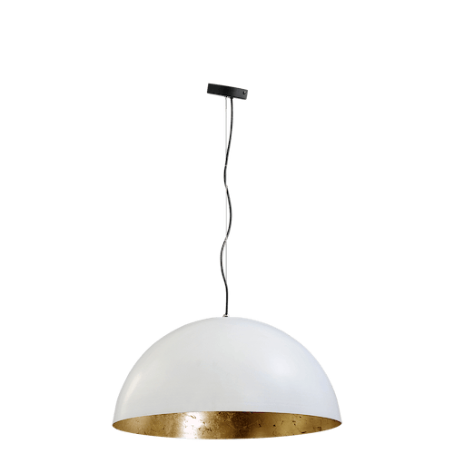 Industriële hanglamp Larino Ø50cm wit buitenkant E27