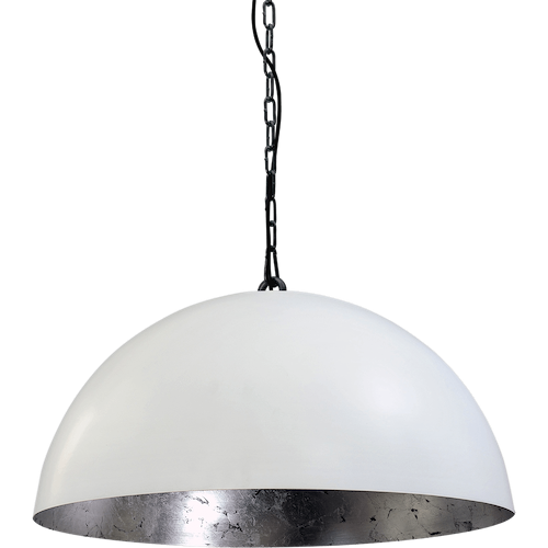 Industriële hanglamp Larino Ø50cm wit buitenkant