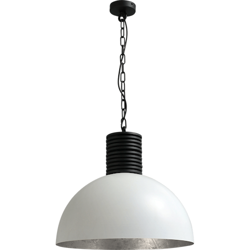 Industriële hanglamp Larino Ø50cm wit buitenkant E27