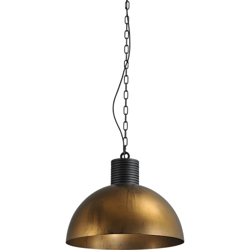 Industriële hanglamp Larino Ø50cm antiek messing buitenkant