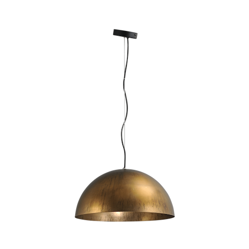 Industriële hanglamp Larino Ø50cm antiek messing buitenkant