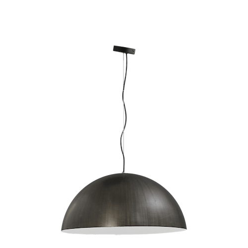 Industriële hanglamp Larino Ø50cm gun metal buitenkant E27