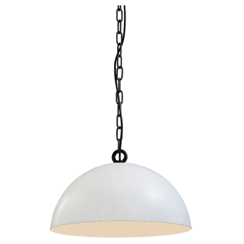 Industriële hanglamp Larino Ø40cm wit buitenkant E27