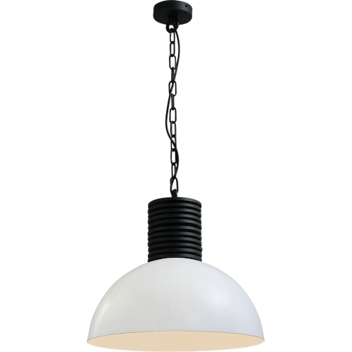 Industriële hanglamp Larino Ø40cm wit buitenkant E27