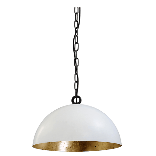 Industriële hanglamp Larino Ø40cm wit buitenkant E27