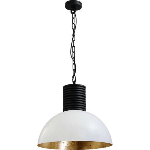 Industriële hanglamp Larino Ø40cm wit buitenkant E27