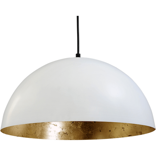 Industriële hanglamp Larino Ø40cm wit buitenkant E27