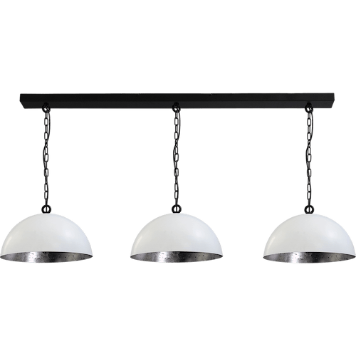 Industriële hanglamp Larino Ø40cm wit/zilverkleurig