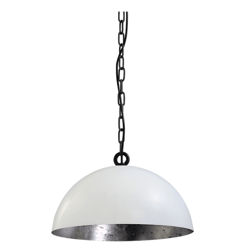 Industriële hanglamp Larino Ø40cm wit buitenkant E27