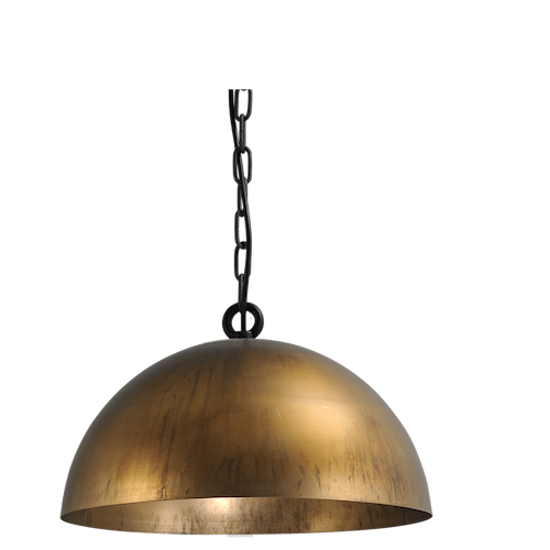 Industriële hanglamp Larino Ø40cm antiek messing buitenkant