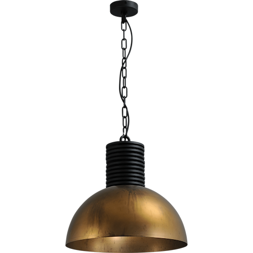 Industriële hanglamp Larino Ø40cm antiek messing buitenkant