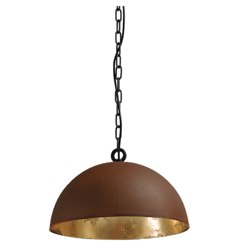 Industriële hanglamp Larino Ø40cm roest buitenkant E27