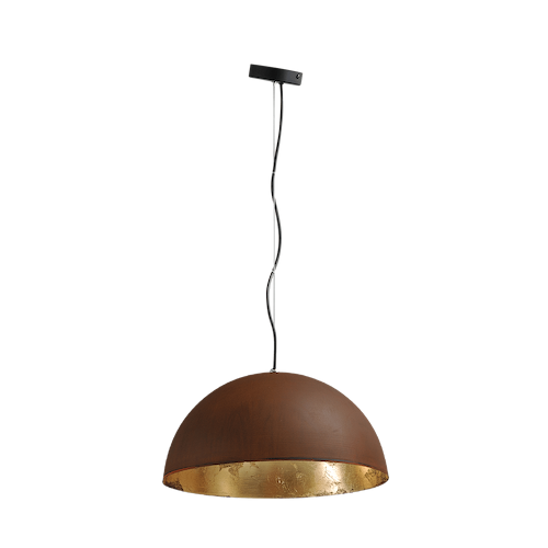 Industriële hanglamp Larino Ø40cm roest buitenkant E27