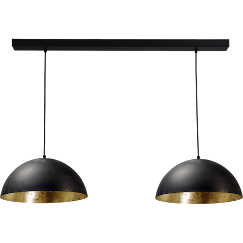 Industriële hanglamp Larino Ø40cm gunmetal/goudkleurig
