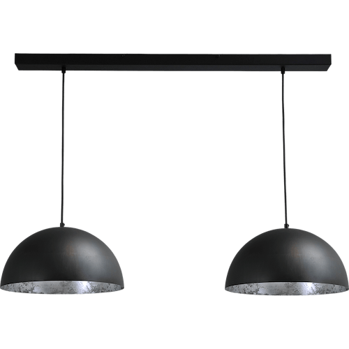 Industriële hanglamp Larino Ø40cm gunmetal/zilverkleurig