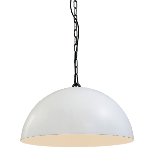 Industriële hanglamp Larino Ø30cm wit buitenkant E27
