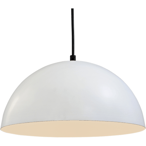 Industriële hanglamp Larino Ø30cm wit buitenkant E27