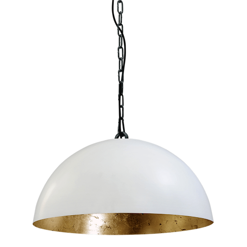 Industriële hanglamp Larino Ø30cm wit buitenkant E27