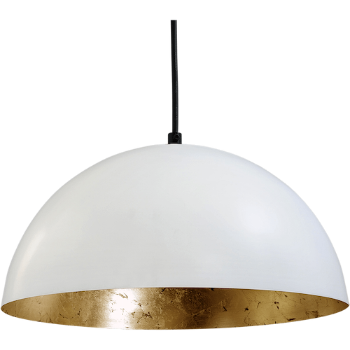 Industriële hanglamp Larino Ø30cm wit buitenkant E27
