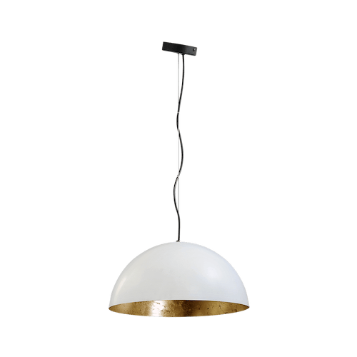 Industriële hanglamp Larino Ø30cm wit buitenkant E27