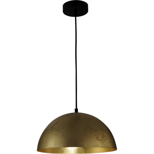 Hanglamp Larino Ø30cm bladgouden buitenkant - bladgouden binnenkant - zwarte pvc kabel 200cm - MASTERLIGHT