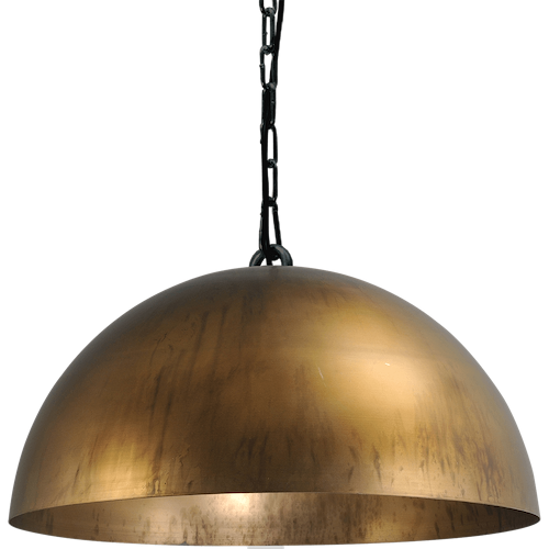 Industriële hanglamp Larino Ø30cm oud messing buitenkant