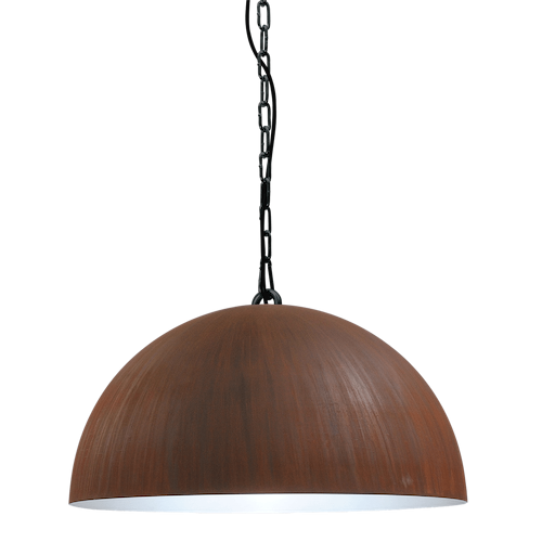 Industriële hanglamp Larino Ø30cm roest buitenkant E27