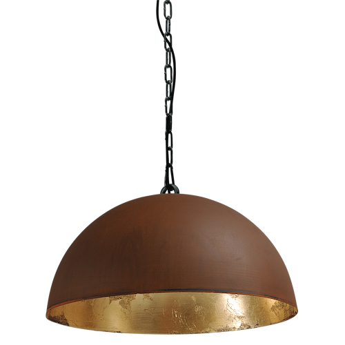 Industriële hanglamp Larino Ø30cm roest buitenkant E27