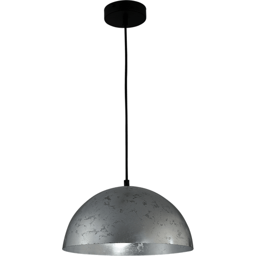 Hanglamp Larino Ø30cm bladzilveren buitenkant - bladzilveren binnenkant - zwarte pvc kabel 200cm - MASTERLIGHT