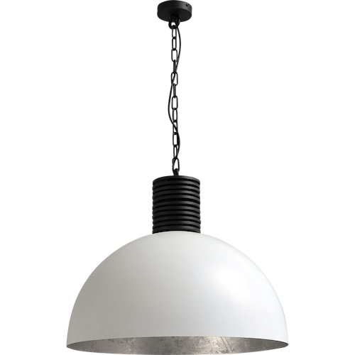 Industriële hanglamp Larino Ø60cm wit buitenkant
