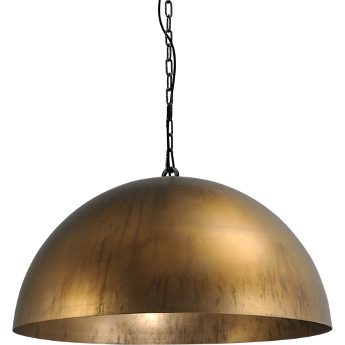 Industriële hanglamp Larino Ø60cm antiek messing buitenkant